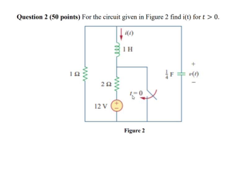 Solved Question 2 (50 points) For the circuit given in | Chegg.com