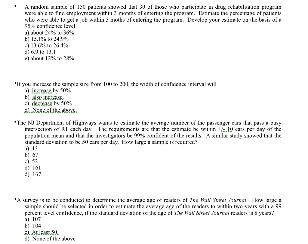 Solved A random sample of 150 patients showed that 30 of | Chegg.com