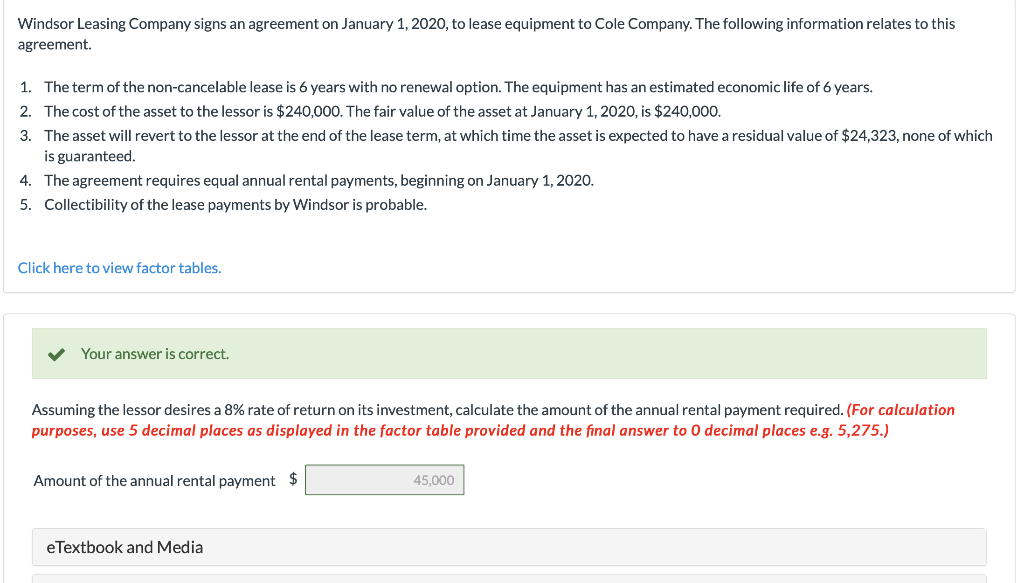 Solved Windsor Leasing Company signs an agreement on January