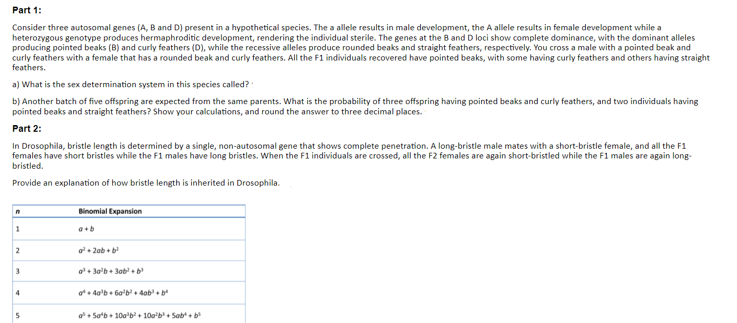 solved-part-1-consider-three-autosomal-genes-a-b-and-d-chegg