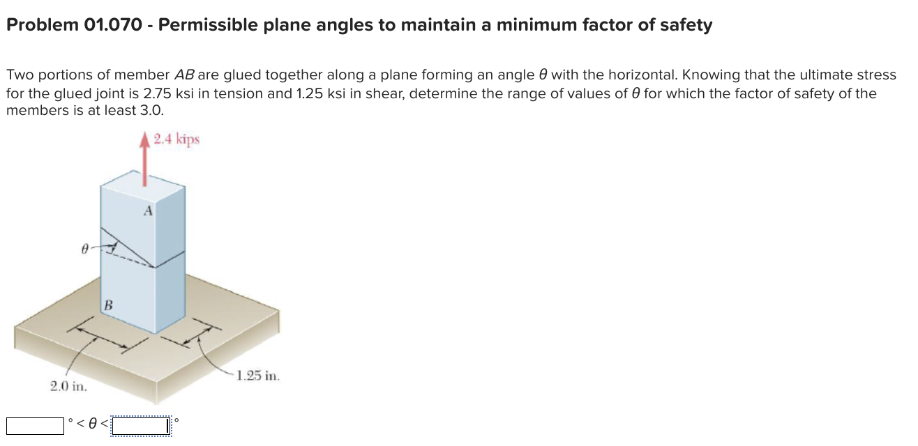 Solved Problem 01.070 - Permissible plane angles to maintain | Chegg.com