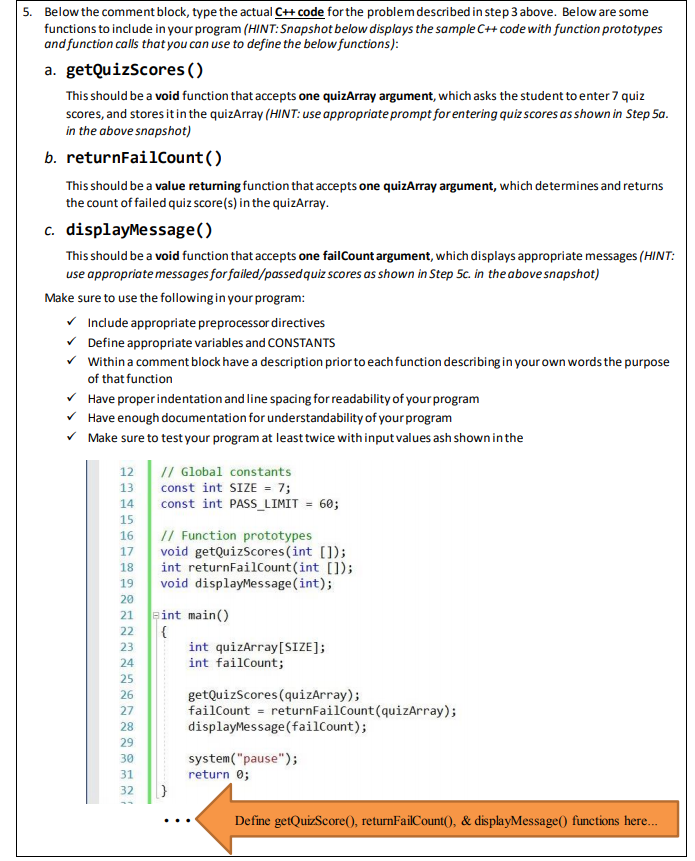 Solved 3. You will develop a C++ modular program for the | Chegg.com