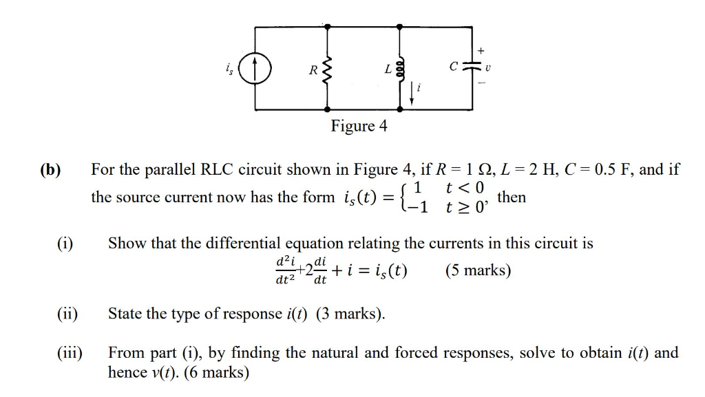 Solved Figure 4 (b) For The Parallel RLC Circuit Shown In | Chegg.com