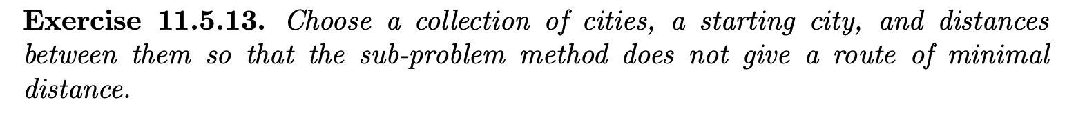 Solved Exercise 11.5.13. Choose A Collection Of Cities, A | Chegg.com