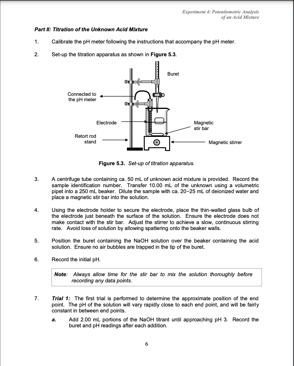 Potentiometric Titration 0.0998 M NaOH 21.8mL | Chegg.com
