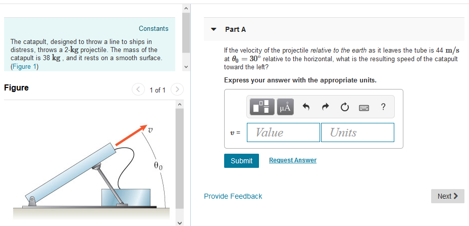 Solved Constants Part A The catapult, designed to throw a | Chegg.com