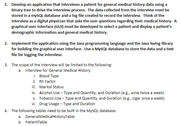 Solved 1. Develop an application that interviews a patient | Chegg.com