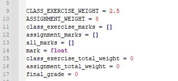 Solved CLASS_EXERCISE_WEIGHT =2.5 ASSIGNMENT_WEIGHT =8 | Chegg.com
