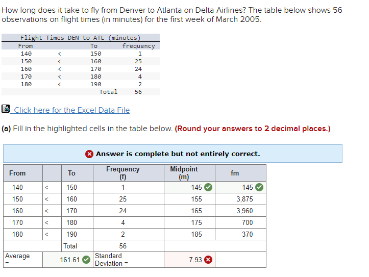 Solved How long does it take to fly from Denver to Atlanta Chegg