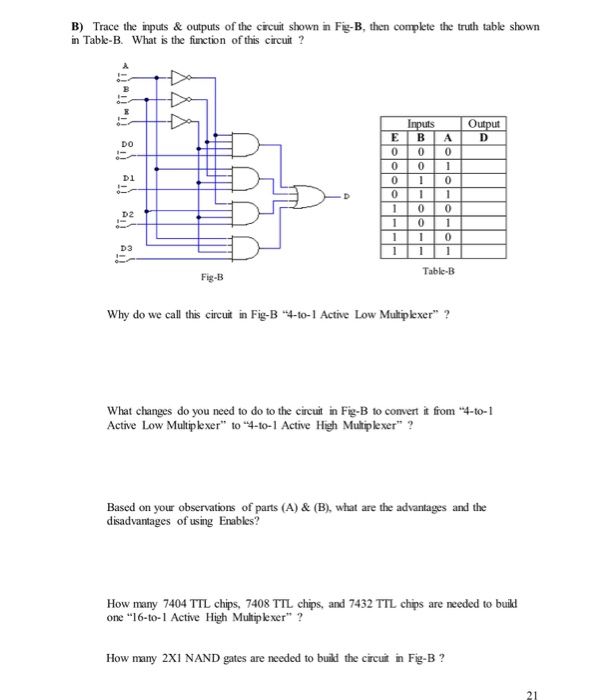 Solved Trace the inputs & outputs of the circuit shown in | Chegg.com