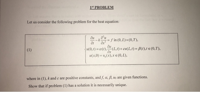 Solved 1st PROBLEM Let us consider the following problem for | Chegg.com