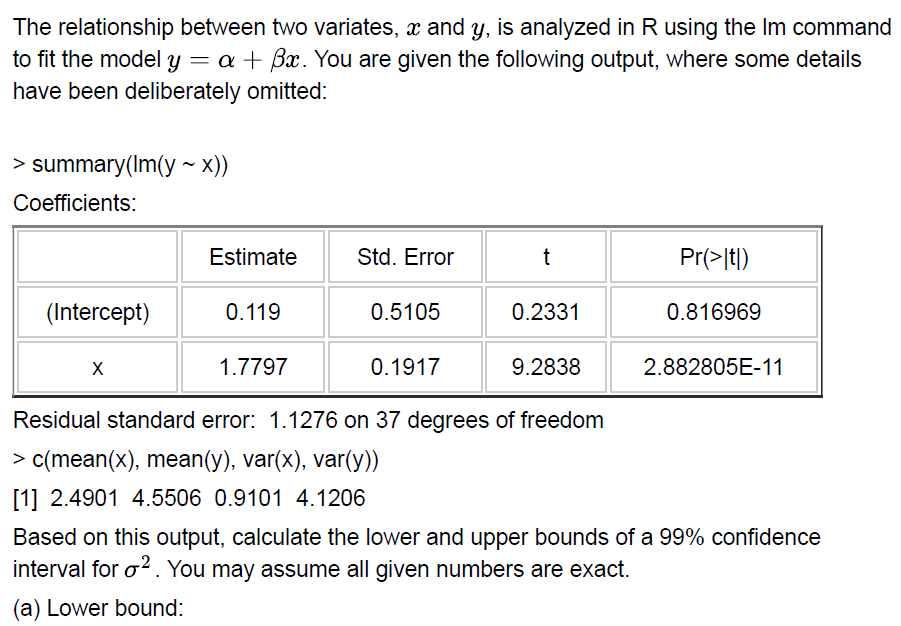 Solved The Relationship Between Two Variates X And Y Is 4496