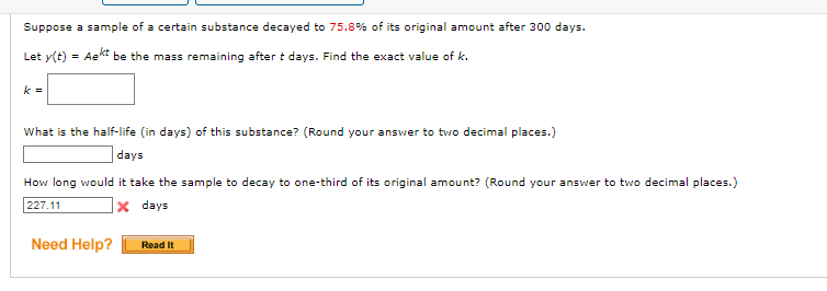 Solved Suppose a sample of a certain substance decayed to | Chegg.com