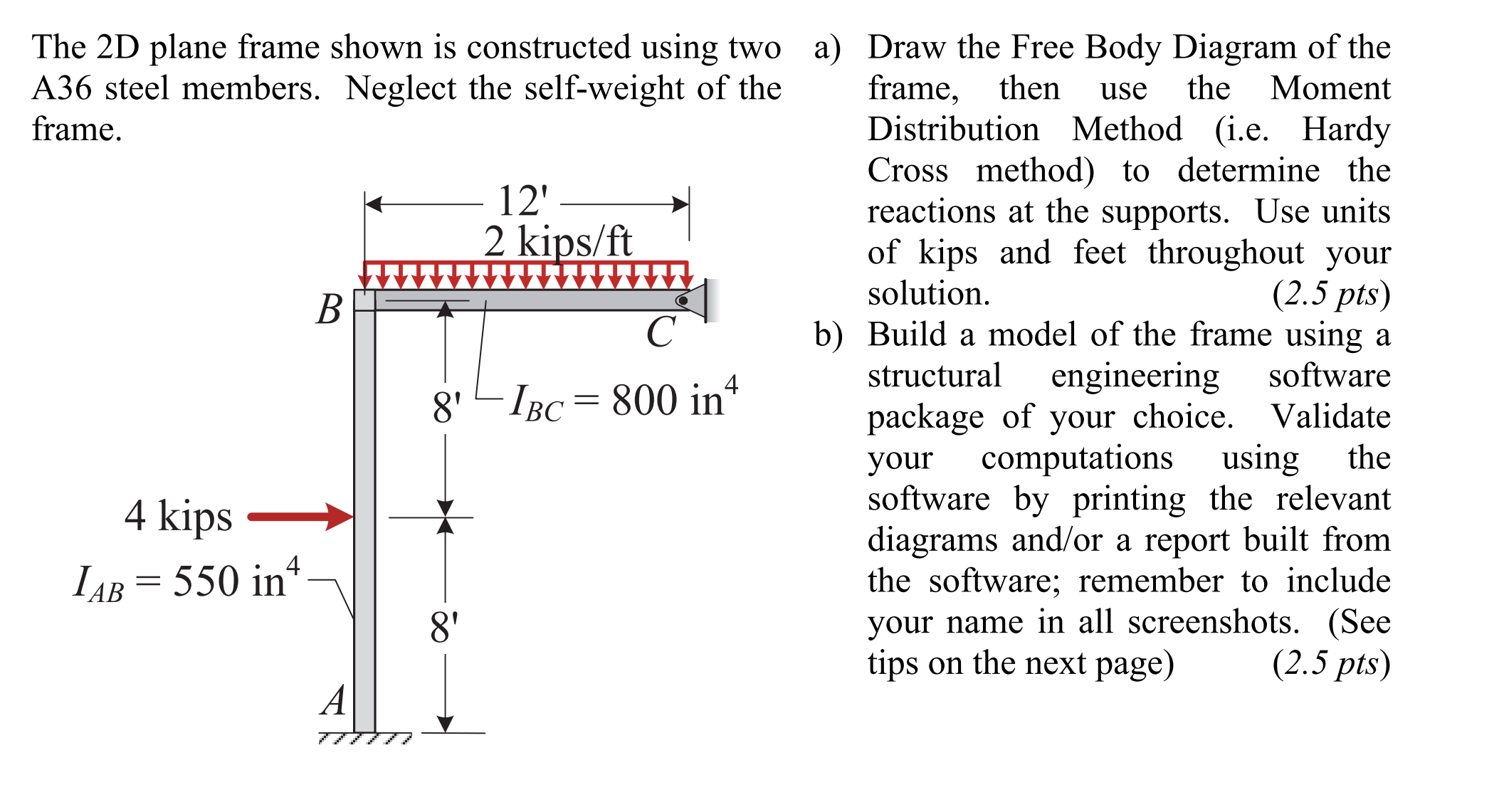 Solved structural analysis soultionThe 2D plane frame shown | Chegg.com