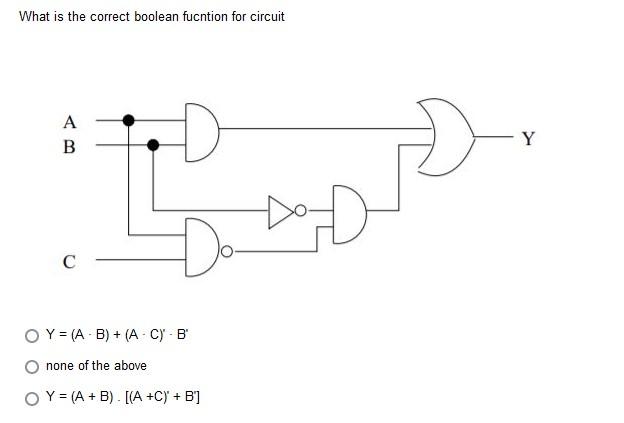 Solved What is the correct boolean fucntion for circuit A B | Chegg.com