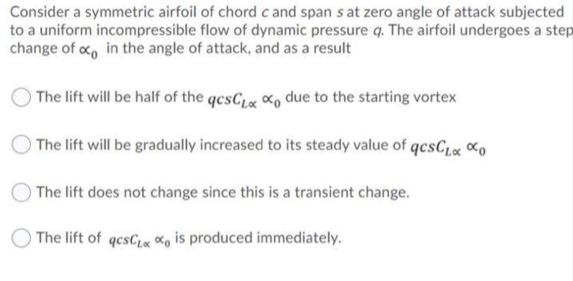 Solved Consider A Symmetric Airfoil Of Chord C And Span S At | Chegg.com