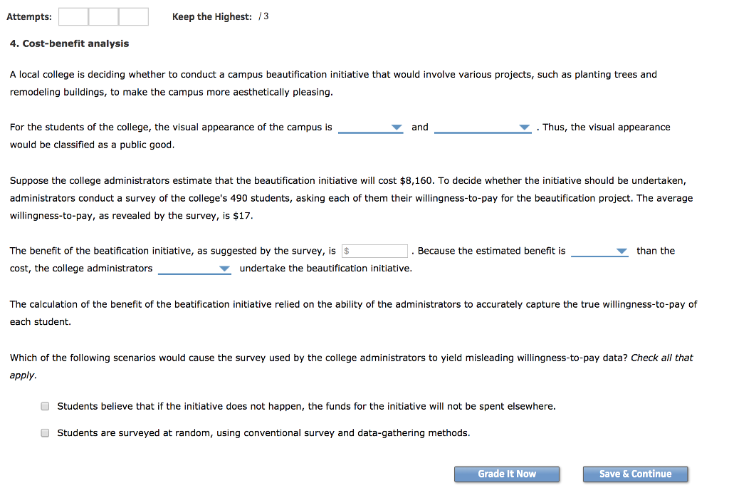 Solved Keep the Highest 3 Attempts 4. Costbenefit