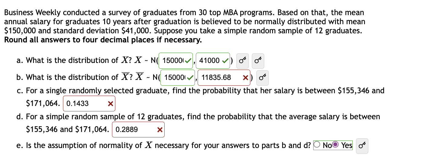 Solved Business Weekly Conducted A Survey Of Graduates From | Chegg.com