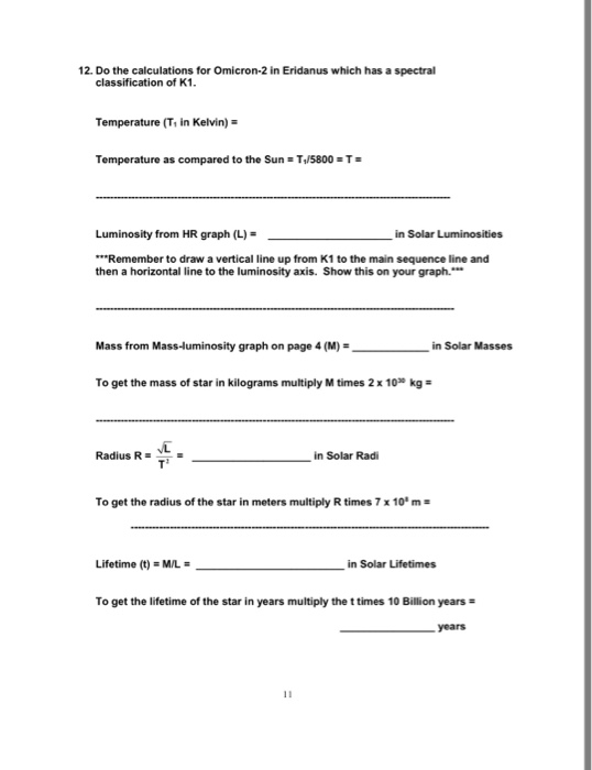 PHYSICAL PROPERTIES OF A STAR Objective 1. To plot | Chegg.com