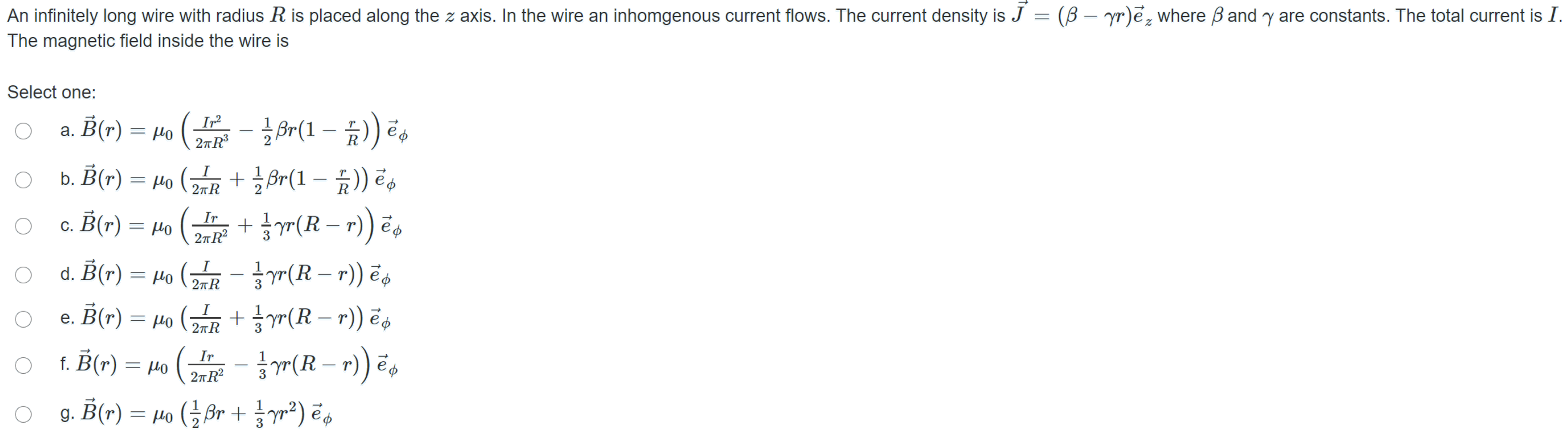 Solved An Infinitely Long Wire With Radius R Is Placed Along Chegg Com