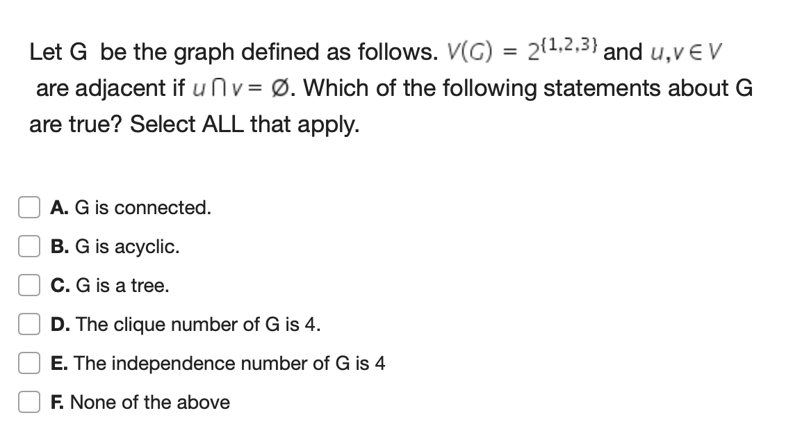 Solved Let G Be The Graph Defined As Follows V G Chegg Com