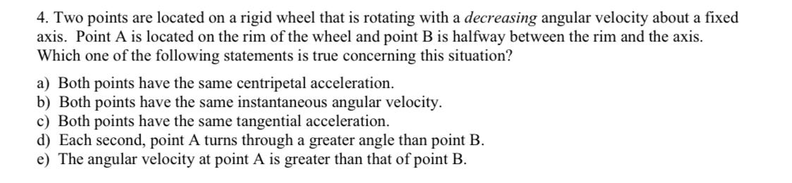 Solved 4. Two points are located on a rigid wheel that is | Chegg.com