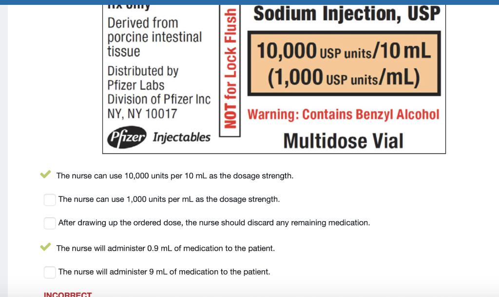 Solved Sodium Injection, USP Derived from porcine intestinal | Chegg.com