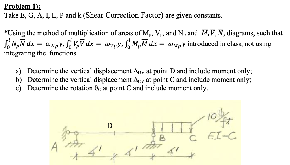 Problem 1 Take E G A I L P And K Shear Corr Chegg Com