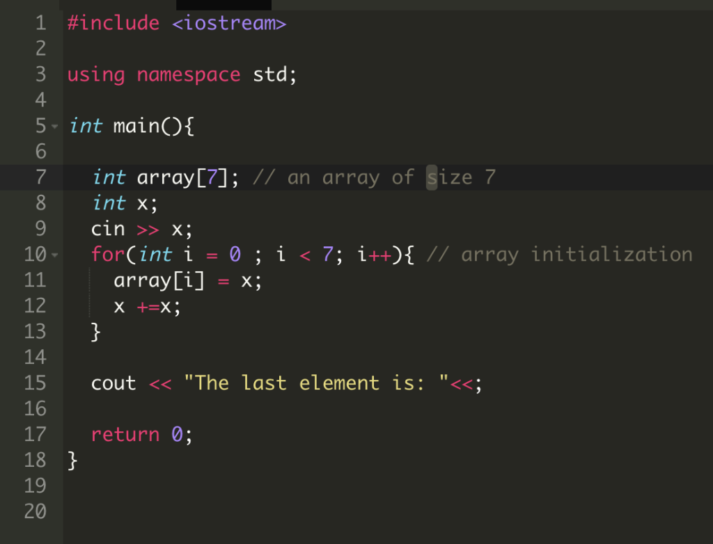 Solved Fix the code to print the last element of the array: | Chegg.com