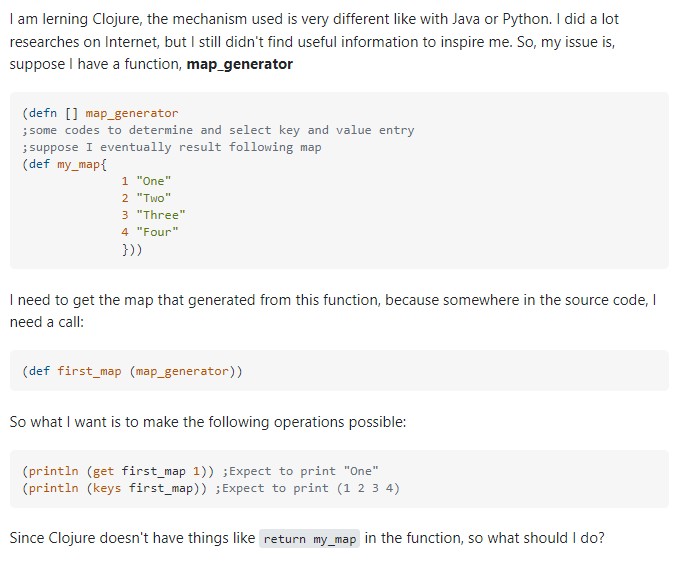 retort Blueprint valgfri Solved I am lerning Clojure, the mechanism used is very | Chegg.com