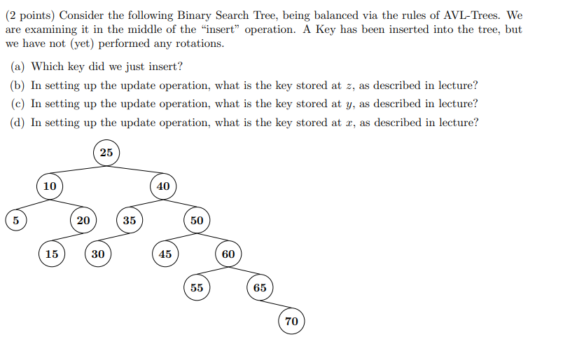 Solved 2 Points Consider The Following Binary Search Tree 1545