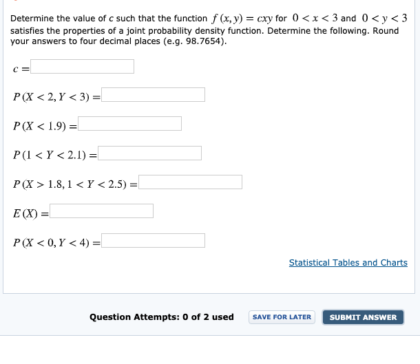 Solved Determine The Value Of C Such That The Function F X 2261