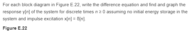 Solved For each block diagram in Figure E.22, write the | Chegg.com