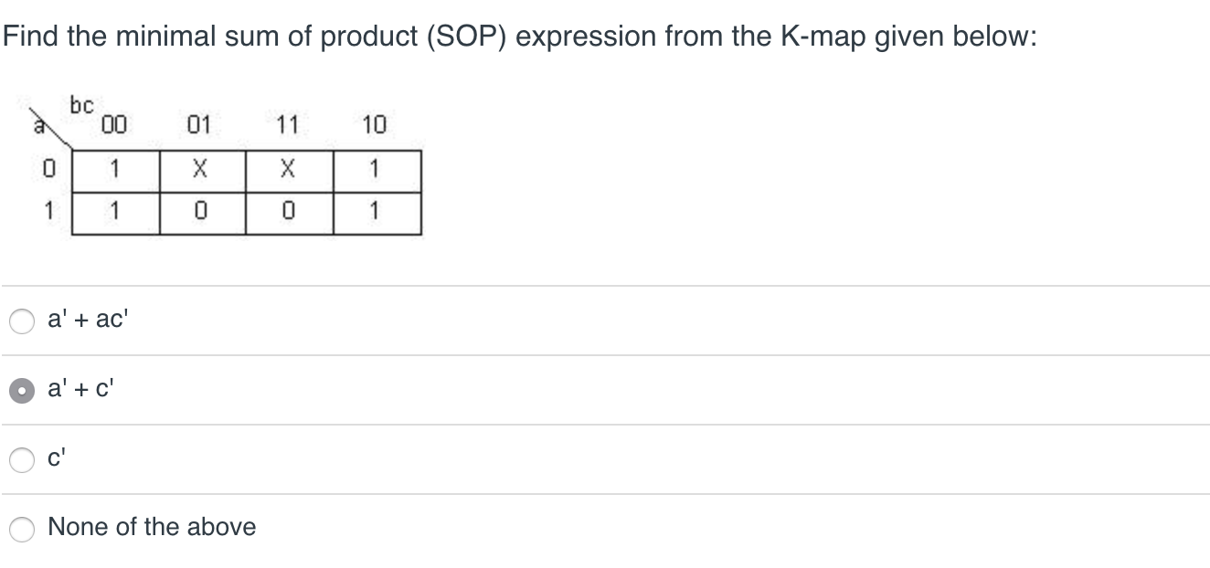 Solved Find The Minimal Sum Of Product (SOP) Expression From | Chegg.com