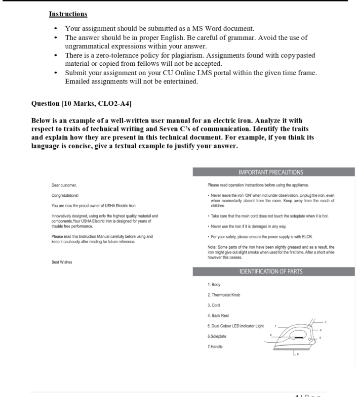 Instructions • Your assignment should be submitted as | Chegg.com