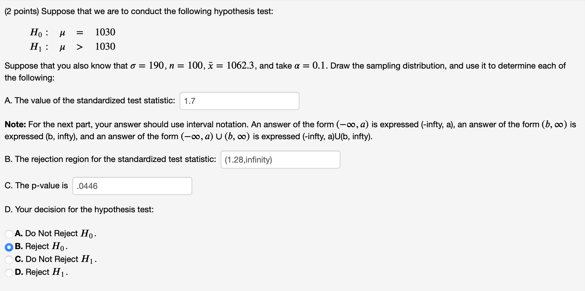 Solved (2 points) Suppose that we are to conduct the | Chegg.com