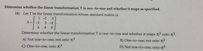 Solved Determine whether the linear transformation T is | Chegg.com