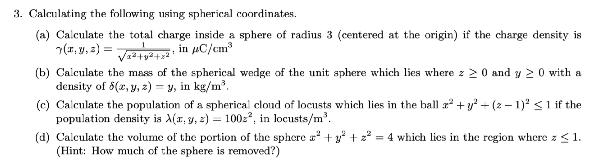 1 9 3. Calculating the following using spherical | Chegg.com