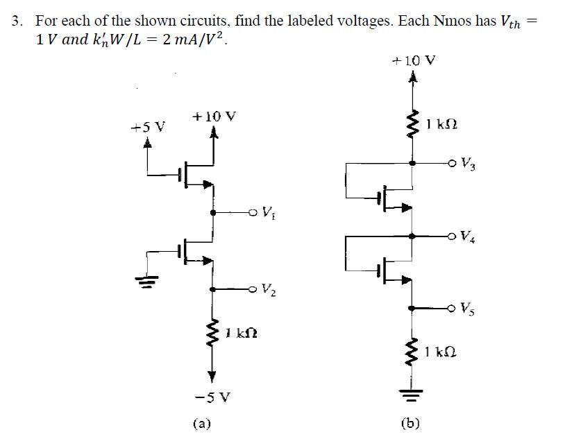 Solved For each of the shown circuits, find the labeled | Chegg.com