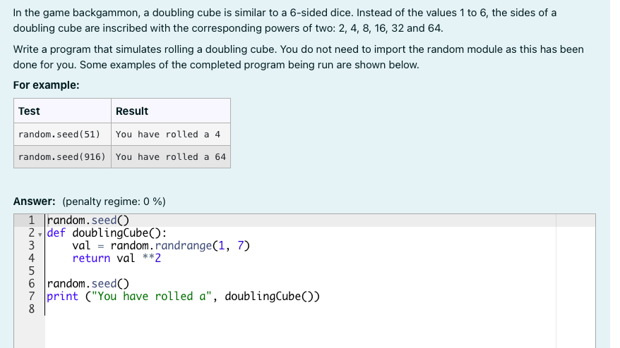 Solved please use phyton, and the random module has already | Chegg.com