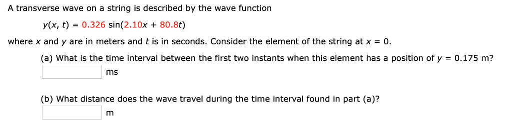 Solved A transverse wave on a string is described by the | Chegg.com