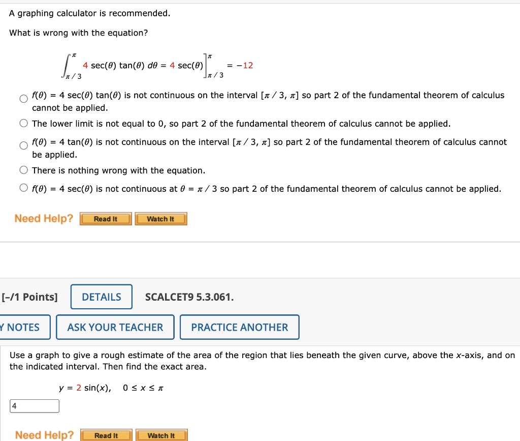 Solved A graphing calculator is recommended. What is wrong | Chegg.com