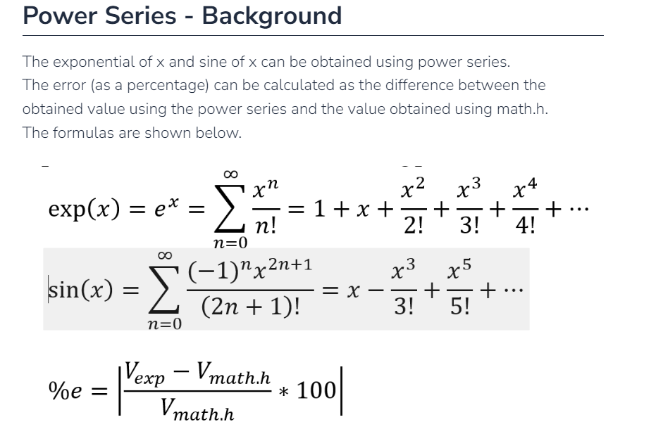 Solved The exponential of x and sine of x can be obtained | Chegg.com