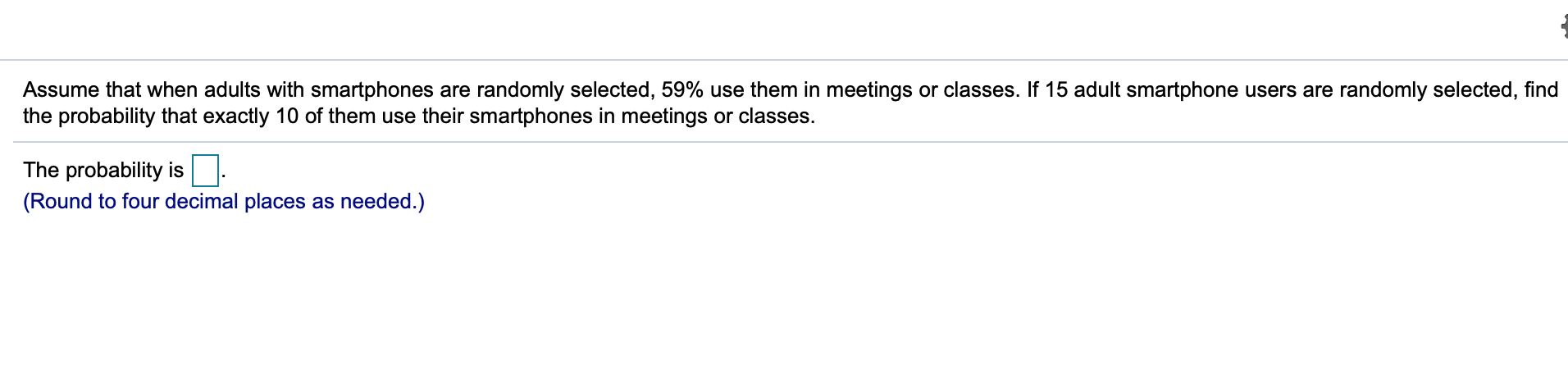 Solved Assume that when adults with smartphones are randomly | Chegg.com