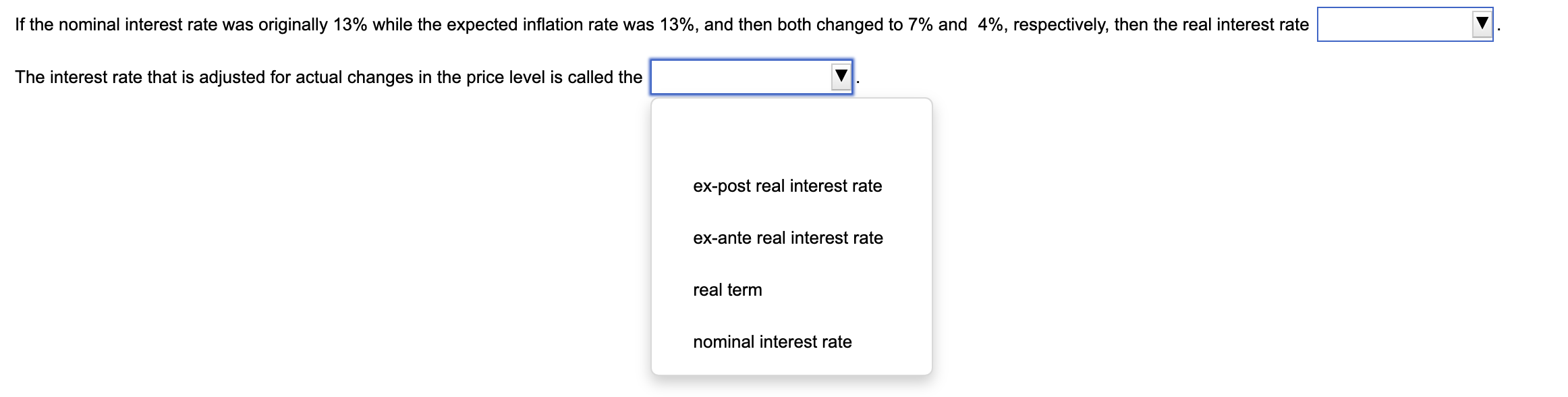 Solved The options for the first box are remained unchanged, | Chegg.com