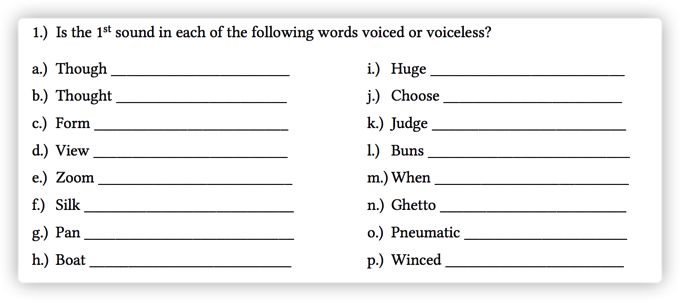 Solved 1.) Is the 1st sound in each of the following words | Chegg.com