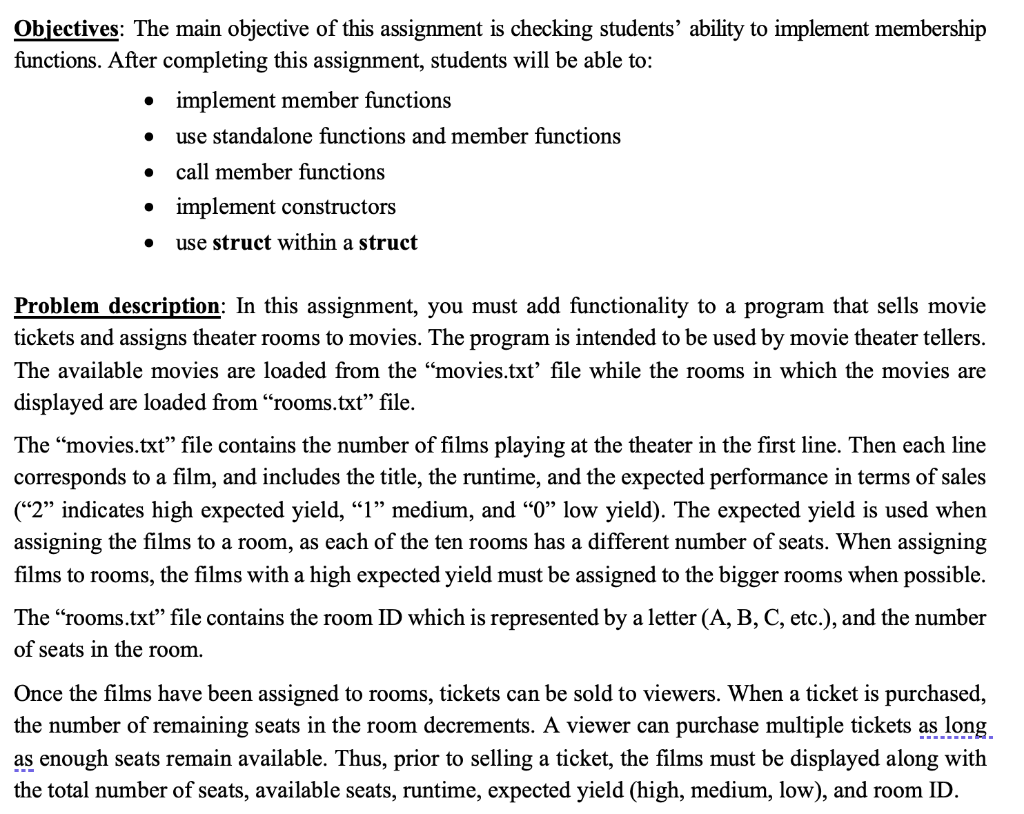 Solved Objectives: The main objective of this assignment is | Chegg.com