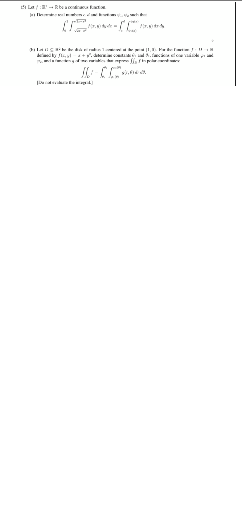 Solved 5 Let F R2 R Be A Continuous Function A De Chegg Com