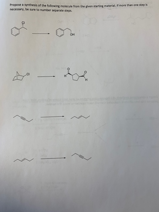 Solved Propose a synthesis of the following molecule from | Chegg.com