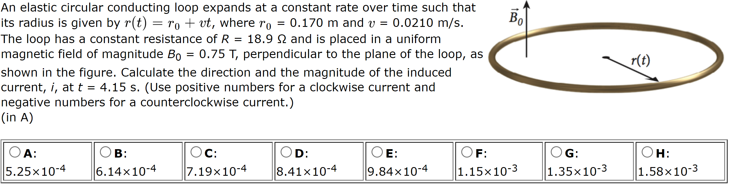 Solved An elastic circular conducting loop expands at a | Chegg.com